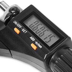 WEN 10725 Standard and Metric Digital Micrometer with 0 to 1-Inch Range, 00005-Inch Accuracy, LCD Readout and Storage Case