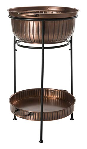 Safavieh PIT2006A Outdoor Collection Naka Antique Copper and Black Beverage Tub W/Stand Fire Pit