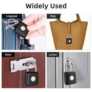 Fingerprint Padlock eLinkSmart App Locker Lock Fingerprint & Phone App, Remotely Authorized, Unlock Record, Schedule, Bluetooth Lock for Gym Locker, School Locker, Backpack, Suitcase, Luggage, Black