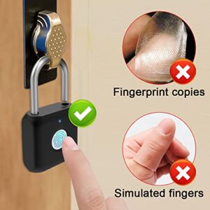 Fingerprint Padlock eLinkSmart App Locker Lock Fingerprint & Phone App, Remotely Authorized, Unlock Record, Schedule, Bluetooth Lock for Gym Locker, School Locker, Backpack, Suitcase, Luggage, Black