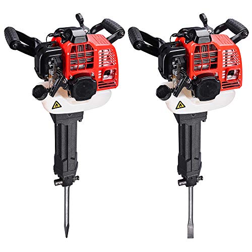 Yescom 52 cc 2 Stroke Gas Powered Demolition Jack Hammer 55J Gasoline Concrete Breaker Drill with 2 Chisels EPA Certified