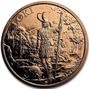 Jig Pro Shop Norse God Series 1 oz .999 Pure Copper Round/Challenge Coin (Loki ~ God of Mischief)