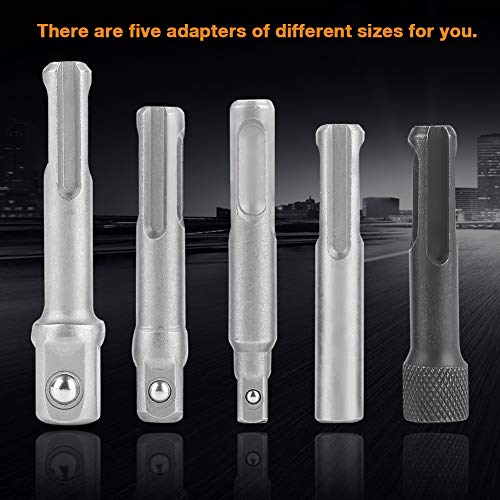 3PC SDS Plus Steel Socket Adapter+2PC SDS Socket Hexagonal Extension Socket Wrench Adapter Electric Tool Accessories