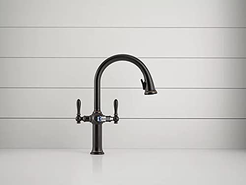 KOHLER K-R24937-SD-VS Neuhaus Pull Down Kitchen Faucet, 2-Spray Faucet, Kitchen Sink Faucet with Pull Down Sprayer in Vibrant Stainless