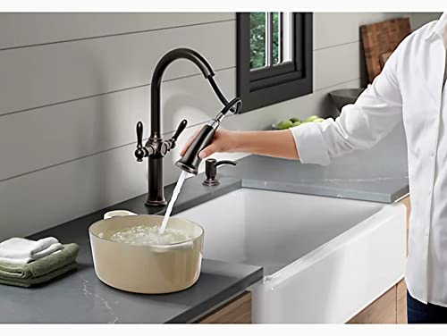 KOHLER K-R24937-SD-VS Neuhaus Pull Down Kitchen Faucet, 2-Spray Faucet, Kitchen Sink Faucet with Pull Down Sprayer in Vibrant Stainless