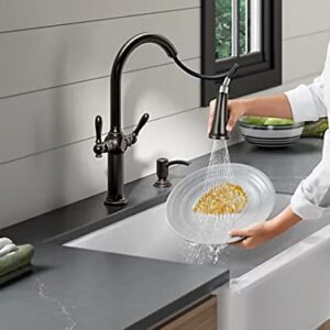 KOHLER K-R24937-SD-VS Neuhaus Pull Down Kitchen Faucet, 2-Spray Faucet, Kitchen Sink Faucet with Pull Down Sprayer in Vibrant Stainless