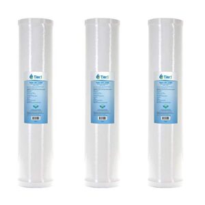 tier1 25 micron 20 inch x 4.5 inch | 3-pack whole house radial flow granular activated carbon block water filter replacement cartridge | compatible with pentek rfc-20bb, sdp-4520, home water filter