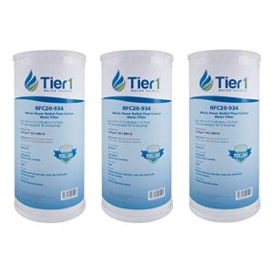 tier1 25 micron 10 inch x 4.5 inch | 3-pack whole house radial flow carbon block water filter replacement cartridge | compatible with pentek rfc-bb, fxhtc, 155141-43, wrc25hd, home water filter