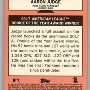 2018 Topps Heritage High Number Award Winners #AW-5 Aaron Judge New York Yankees Official MLB Baseball Trading Card in Raw (NM or Better) Condition