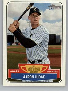 2018 topps heritage high number award winners #aw-5 aaron judge new york yankees official mlb baseball trading card in raw (nm or better) condition