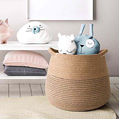 CHICVITA Jute Belly Plant Basket Woven Organizer for Storage Laundry Picnic Plant Pot Cover