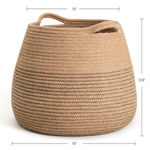 CHICVITA Jute Belly Plant Basket Woven Organizer for Storage Laundry Picnic Plant Pot Cover