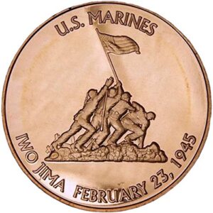 Private Mint 1 oz .999 Pure Copper Round/Challenge Coin (U.S. Marines - Iwo Jima)