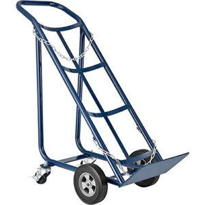 global industrial tilt back cylinder hand truck with curved handle, 800 lb. capacity, 47" h