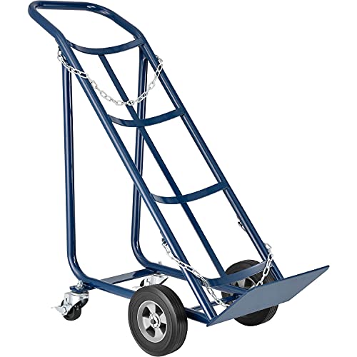 Global Industrial Tilt Back Cylinder Hand Truck with Curved Handle, 800 Lb. Capacity, 47" H