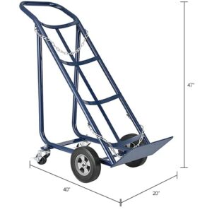 Global Industrial Tilt Back Cylinder Hand Truck with Curved Handle, 800 Lb. Capacity, 47" H