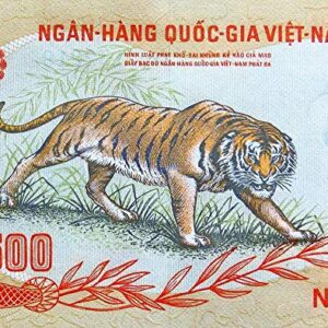 1972 VN AWESOME 1972 VIETNAM WAR TIGER BILL!! LAST SOUTH VIETNAM ISSUE BEFORE ITS FALL!! RARE!! 500 DONG Crisp Uncirculated