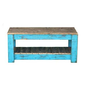 Turquoise Combo Coffee Table with Shelf