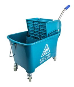 compact mini mop bucket w/side press wringer 17 qt yellow, blue & green by janilink (green)