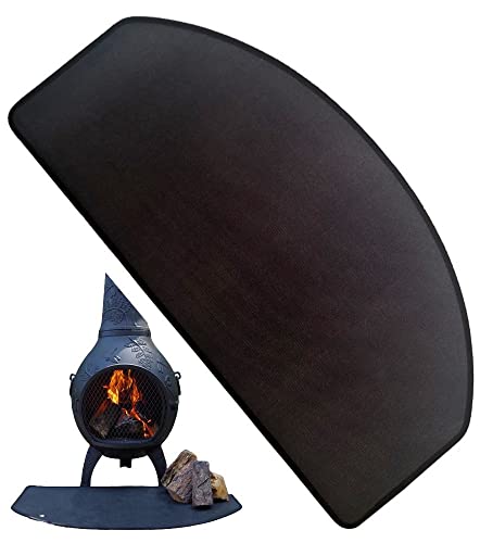 The Blue Rooster Half Round Flexible Fire Resistant Chiminea and Fireplace Hearth Pad