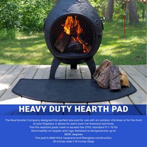 The Blue Rooster Half Round Flexible Fire Resistant Chiminea and Fireplace Hearth Pad