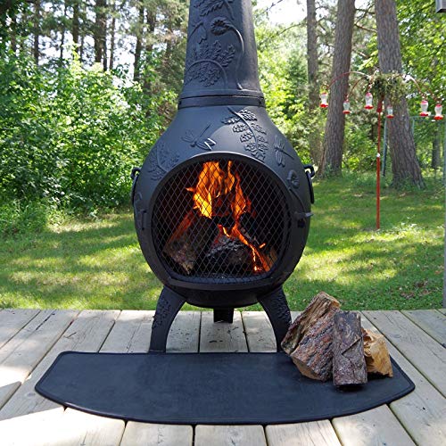 The Blue Rooster Half Round Flexible Fire Resistant Chiminea and Fireplace Hearth Pad