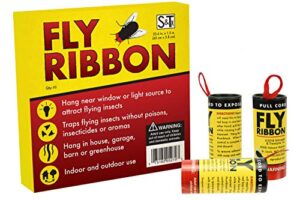 s&t inc. sticky fly trap, fly tape, flying insect trap for indoor/outdoor, gnat trap, 10 pack, yellow