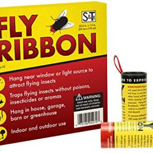 S&T INC. Sticky Fly Trap, Fly Tape, Flying Insect Trap for Indoor/Outdoor, Gnat Trap, 10 Pack, Yellow