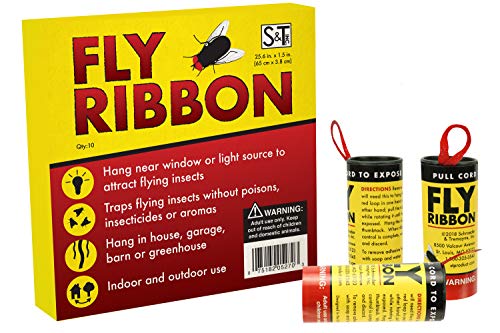 S&T INC. Sticky Fly Trap, Fly Tape, Flying Insect Trap for Indoor/Outdoor, Gnat Trap, 10 Pack, Yellow