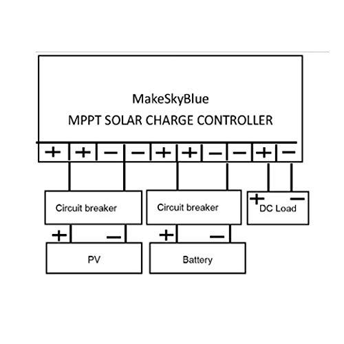 MakeSkyBlue 60A MPPT Charge Controller, LCD Display, Auto 12V/24V/36V/48V Solar System (60A-V118)