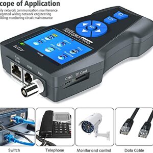 NOYAFA Network Cable Tester,AT278 TDR Multi-functional LCD Tracker For RJ45, RJ11, BNC, Metal Cable,PING/POE NF-8601S