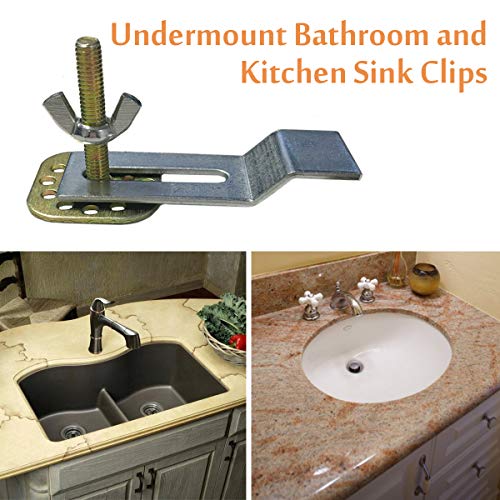 Undermount Sink Clips, Sink Brackets, Epoxy Sink Clips - 10 Pack Kit - Kitchen & Bathroom Sink Supports