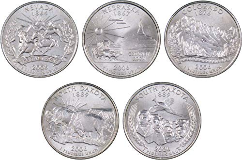 2006 P State Quarter 5 Coin Set BU Uncirculated Mint State 25c Collectible