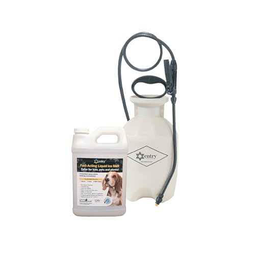 Branch Creek Entry Chloride-Free, Non-Toxic Liquid Ice Melt and Manual Pump Sprayer Bundle - Quick, Clean and Optimal Application–for Entrances and Sidewalks of Residential Properties (0.5 Gallon)