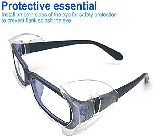 KMDJG 2 Pairs Glasses Side Shields,Slip on Clear Side Shields, Fits Medium to Large Eyeglasses