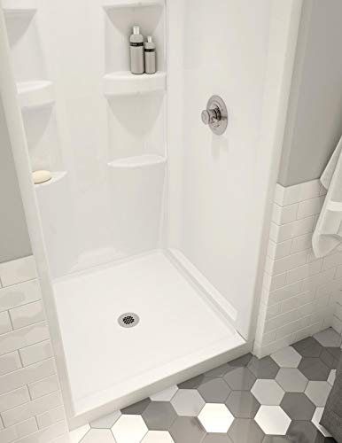 Delta Faucet ProCrylic 36 x 36 Center-Drain Shower Base, High-Gloss White B78615-3636-WH