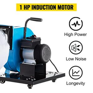 Mophorn 1HP Dust Collector, 537 CFM Wheeled Jet Dust Collection, Potable 15-Gallon Bag Dust Collector, 30 Micron Bag Filtration Dust Collector, Dust Collector Central Machinery System