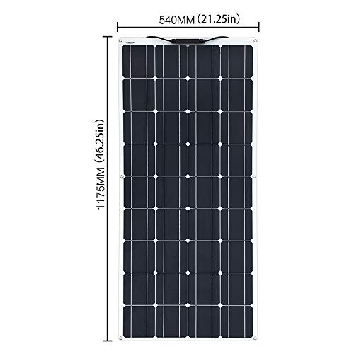 XINPUGUANG Flexible Solar Panel 100w 12V Monocrystalline Solar Charger Off Grid for 12V Battery RV Trailer Van Caravan Boat Home (100W)