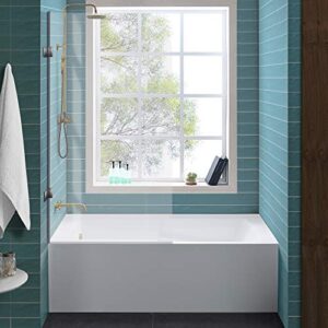 swiss madison well made forever sm-ab549 voltaire alcove tub 54" x 30" with armrest in glossy white