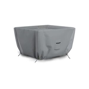 Covers & All Square Fire Pit Cover 12 Oz Heavy Duty PVC Coating Waterproof Outdoor Patio Furniture Table Cover with Air Pockets & Drawstring for Snug Fit. (36" L x 36" W x 12" H, Grey)