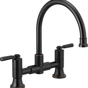 Peerless Delta Faucet P2923LF-OB Westchester Bridge Kitchen Faucet Two Handle, Oil-Rubbed Bronze