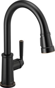 peerless westchester single-handle kitchen sink faucet with pull down sprayer, oil-rubbed bronze p7923lf-ob