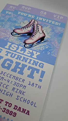 Ice Skating Birthday Party Ticket Invitations