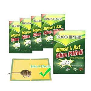 dragon hunters 5 pack large size mouse trap, traps for mice rats rodents , extra large (8.5" x 12.5")