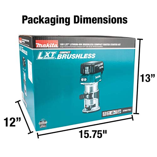 Makita XTR01T8J 18V LXT® Lithium-Ion Brushless Cordless Compact Router Starter Kit (5.0Ah)