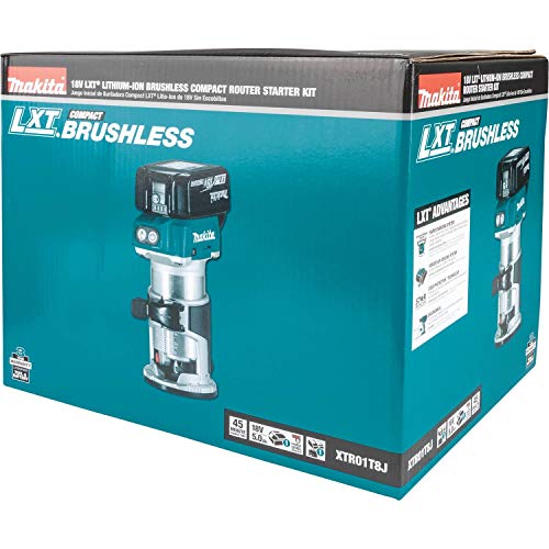 Makita XTR01T8J 18V LXT® Lithium-Ion Brushless Cordless Compact Router Starter Kit (5.0Ah)