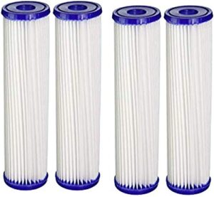 cfs compatible with hdx hdx2pf4 pleated household water filters (4 pack): reduces sediment - 30 micron water filter