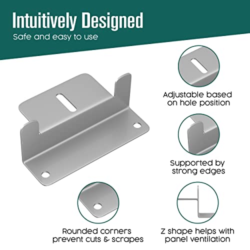 Houseables Solar Panel Mounting Brackets, Roof Panels Z Bracket, 2.5” x 1.5” x 3.9”, 4 Sets (16 Pc), Aluminum, Off Grid, Adjustable Mount Nuts & Bolts, Boat Accessories, Wind Generators, RVs, Trailers