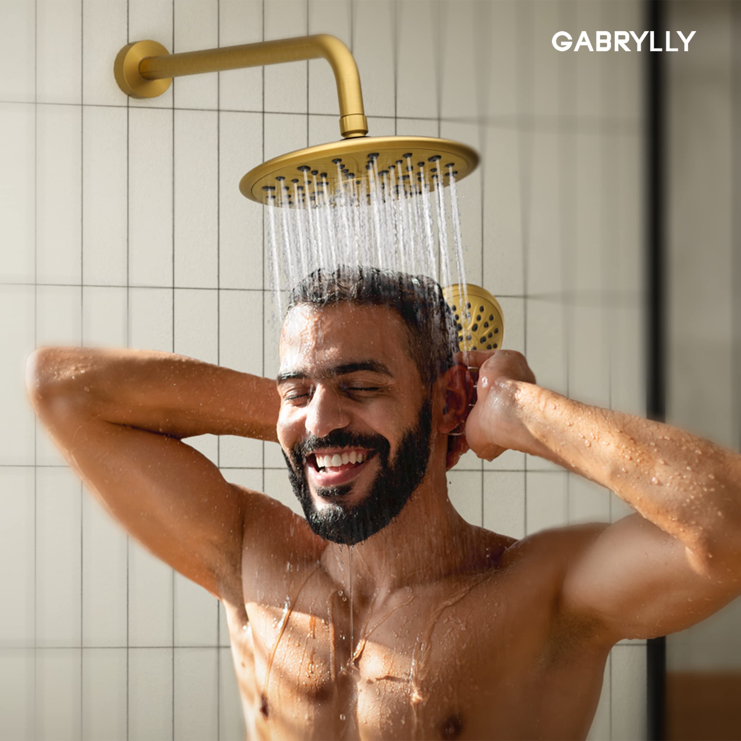 GABRYLLY Shower System, Shower Faucet Set Complete with High Pressure 8" Rain Shower head and Handheld Shower Set, Wall Mounted Rainfall Shower Fixtures with Valve and Diverter, Brushed Nickel