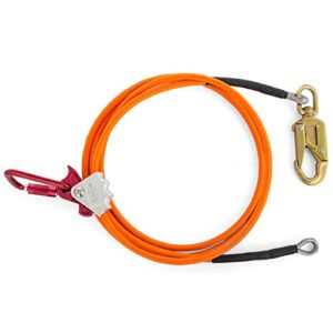 Happybuy Steel Wire Core Flip Line Kit 1/2" X 8' Wire Core Flipline with Triple Lock Carabiner and Steel Swivel Snap Wire Core Flipline System for Arborists Climbers Tree Climbers